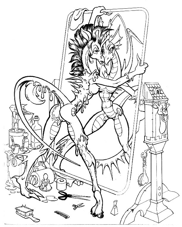 Garraff Dragon by Steve Martin, Line art
