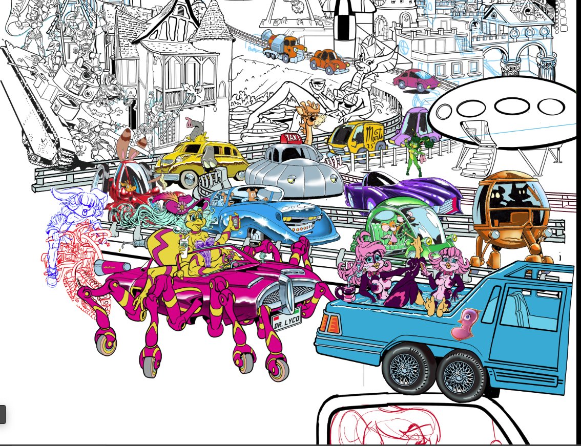 New Cars On Road by Steve Martin, Finished