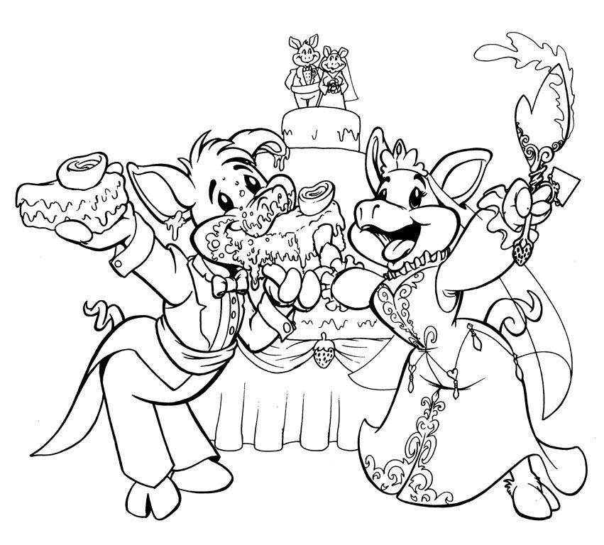 Piggy Wedding by Steve Martin, Line art